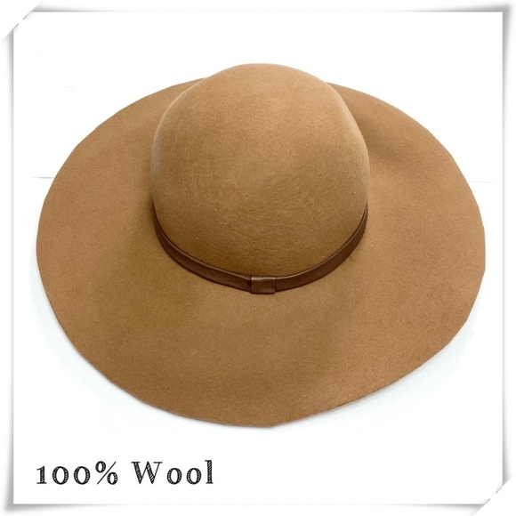 FOREVER 21 Wool Felt Floppy Hat in Camel Tan - Picture 1 of 6